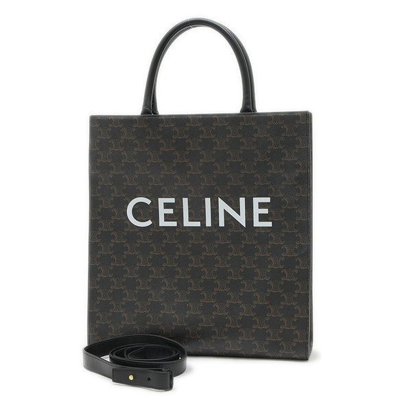 Celine Triomphe Vertical Cabas Tote Bag Black - Picture 1 of 6